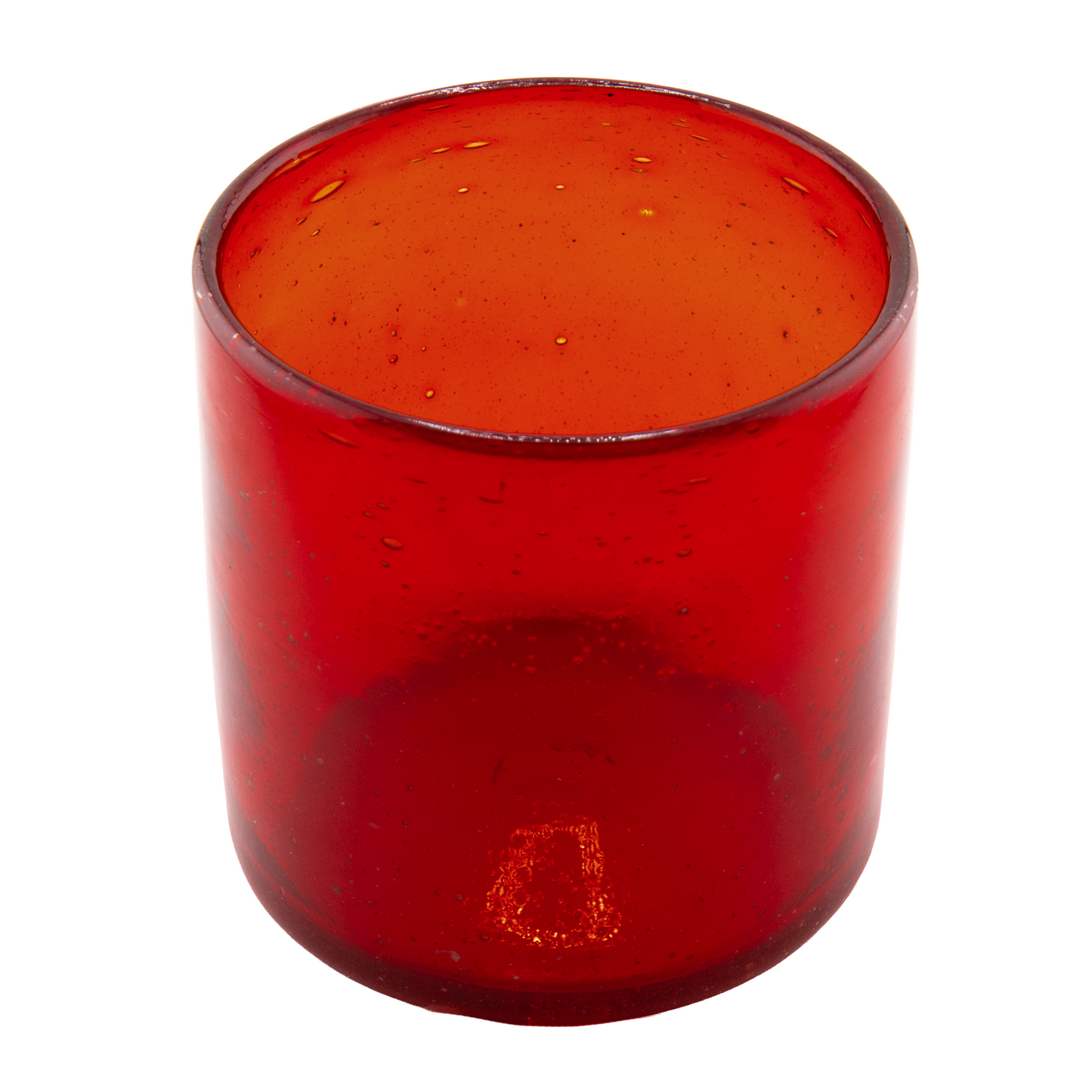 500ml - Florencia Vaso de vidrio soplado artesanal - Rojo - Hecho a mano