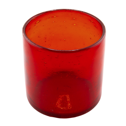 500ml - Florencia Vaso de vidrio soplado artesanal - Rojo - Hecho a mano