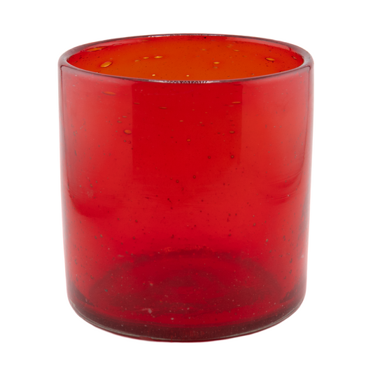 500ml - Florencia Vaso de vidrio soplado artesanal - Rojo - Hecho a mano