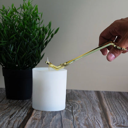 Apagavelas, Cortapabilo y Gancho de Pabilo - Kit de Herramientas para Cuidado de Velas - Dorado Metálico - Candle Craft