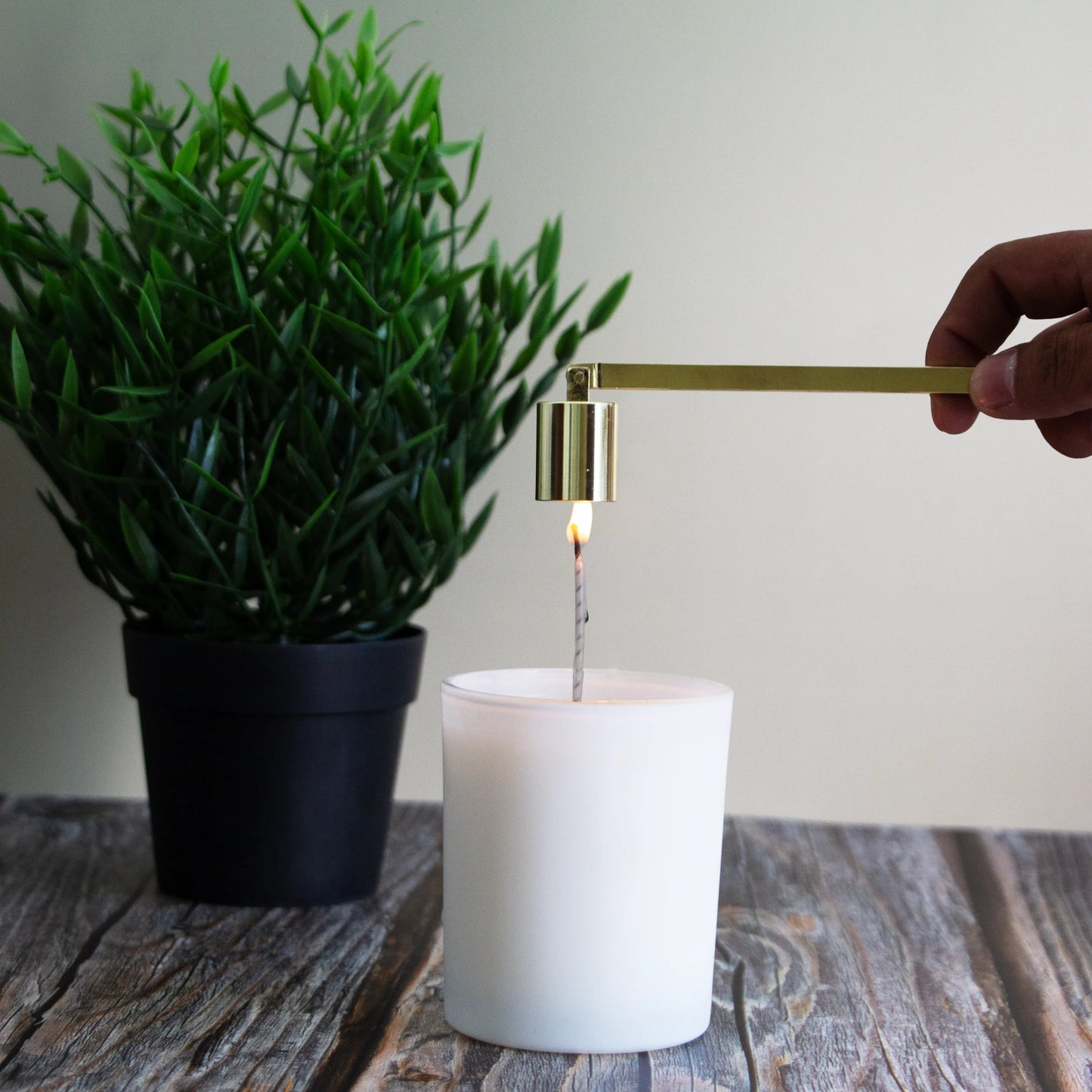 Apagavelas, Cortapabilo y Gancho de Pabilo - Kit de Herramientas para Cuidado de Velas - Dorado Metálico - Candle Craft