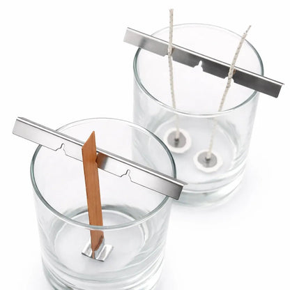 Barra Centradora Metálica para Pabilos de Madera | Centrador de Mechas para Velas con 3 Ranuras Tipo Riel - Candle Craft