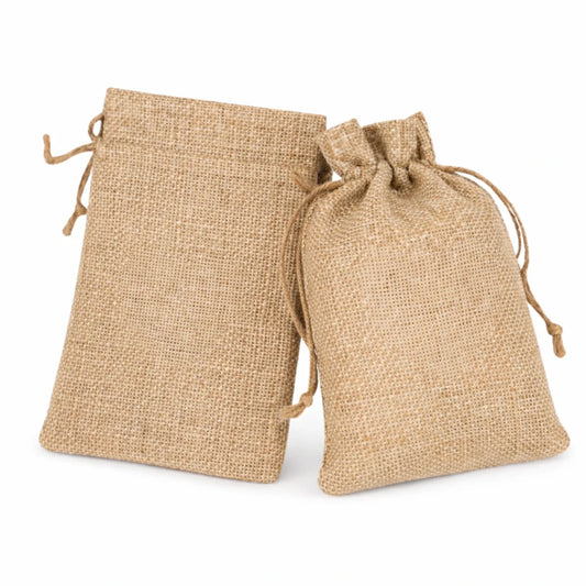 Bolsa de Regalo de Yute Para Velas Wax Melts - Costal Decorativo con Cordón - Café Claro - Candle Craft