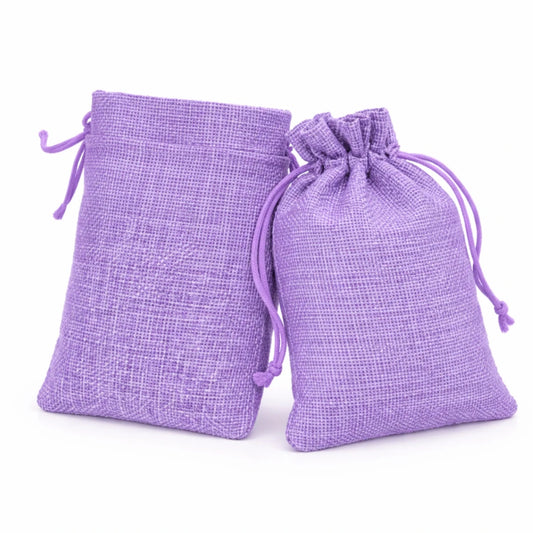 Bolsa de Regalo de Yute Para Velas Wax Melts - Costal Decorativo con Cordón - Morado - Candle Craft