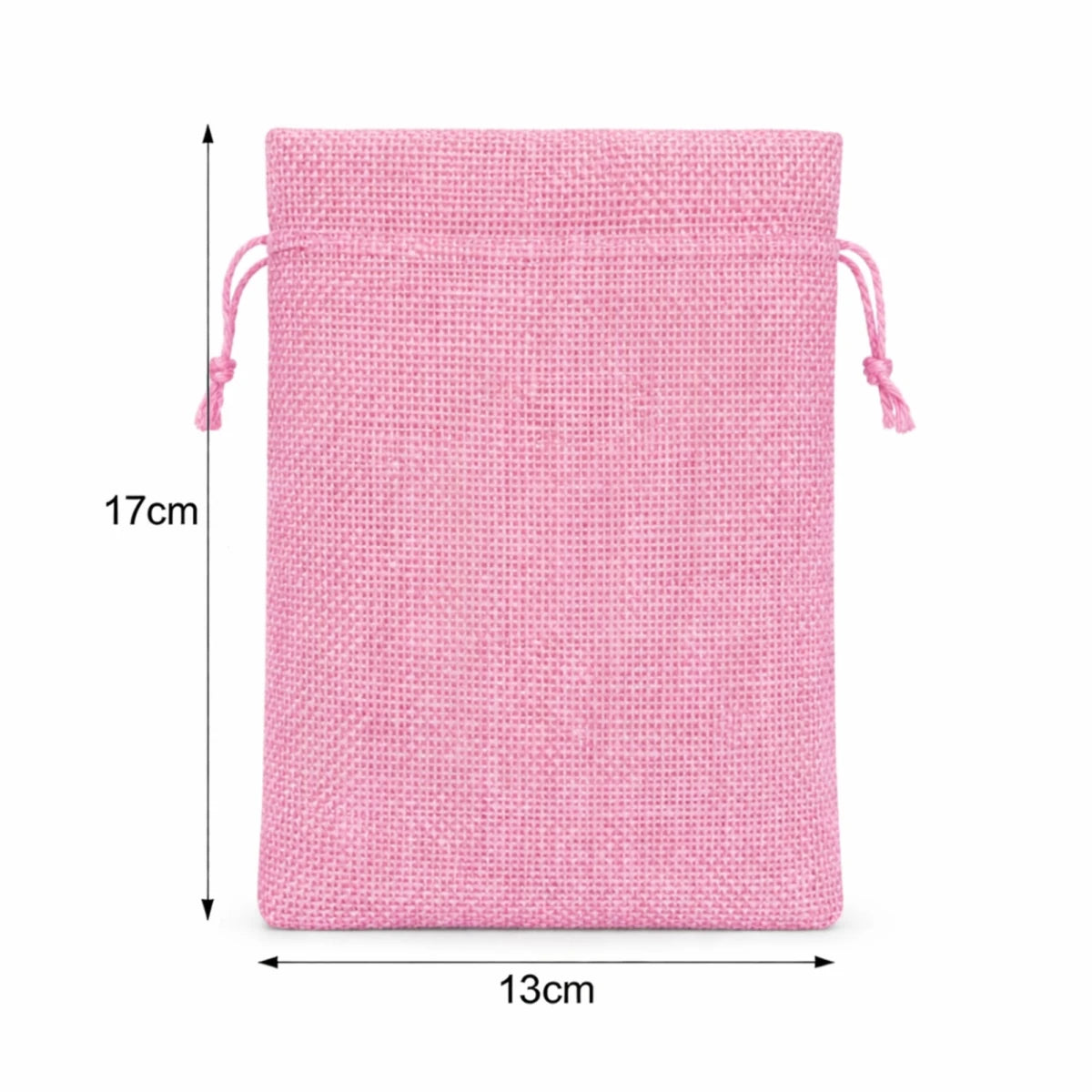 Bolsa de Regalo de Yute Para Velas Wax Melts - Costal Decorativo con Cordón - Rosa - Candle Craft