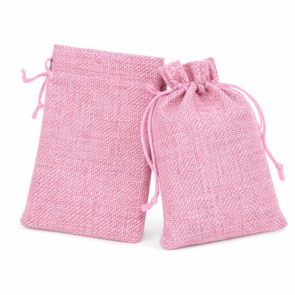 Bolsa de Regalo de Yute Para Velas Wax Melts - Costal Decorativo con Cordón - Rosa - Candle Craft
