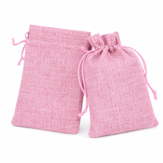 Bolsa de Regalo de Yute Para Velas Wax Melts - Costal Decorativo con Cordón - Rosa - Candle Craft