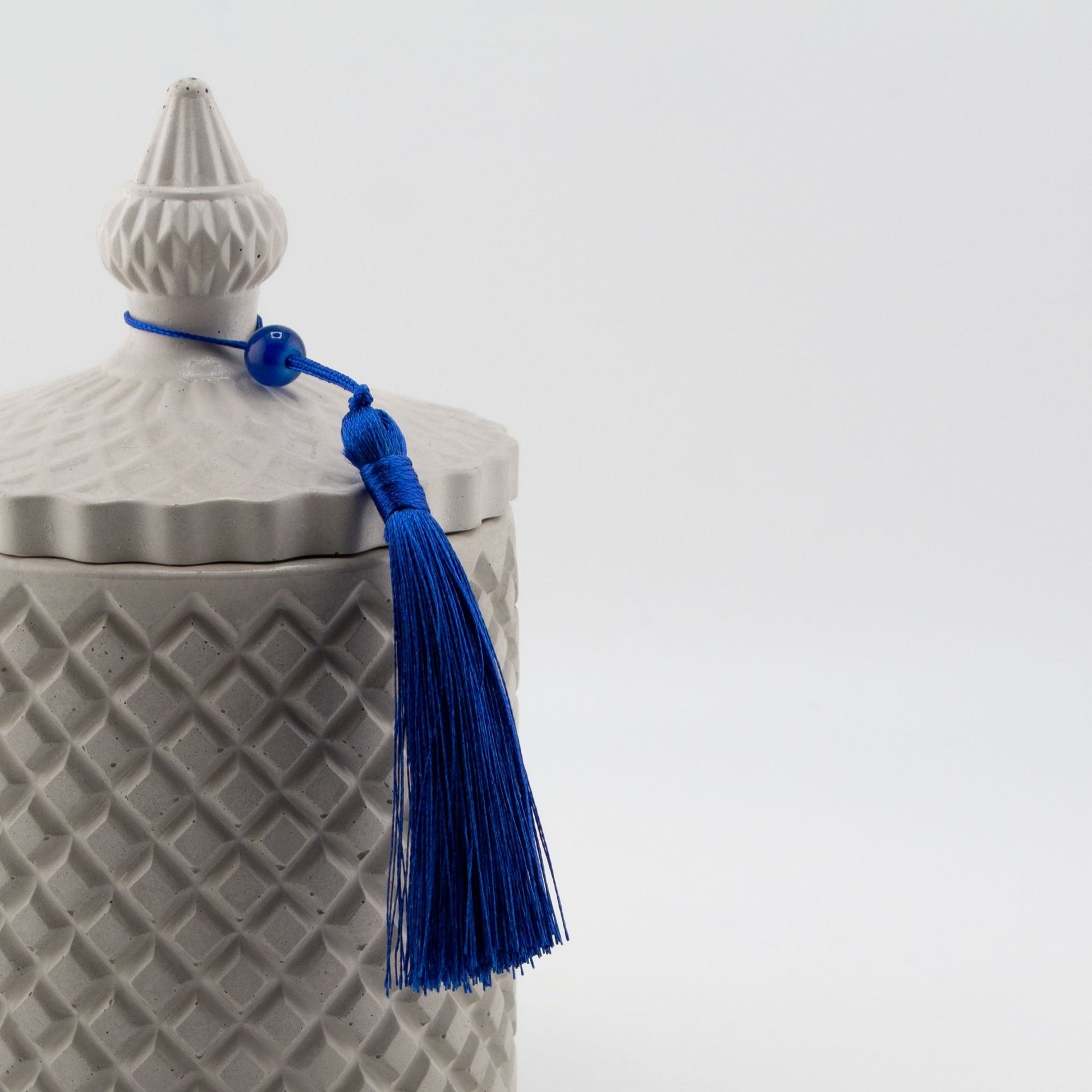 Borlas Chicas Decorativas - Azul Rey - Oscuro para Velas – Tassels de Seda con Cuentas | Accesorios para Vasos de Velas de Lujo - Candle Craft