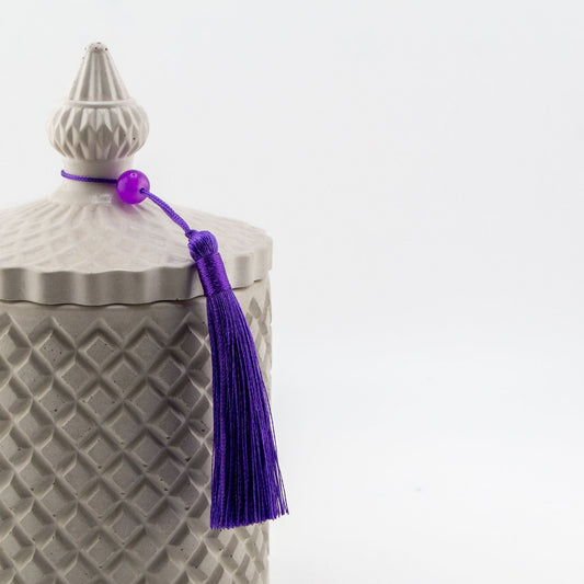 Borlas Chicas Decorativas - Morado Oscuro - Profundo para Velas – Tassels de Seda con Cuentas | Accesorios para Vasos de Velas de Lujo - Candle Craft