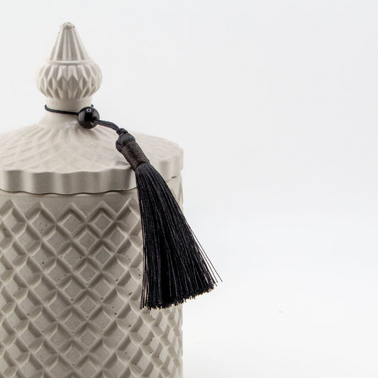 Borlas Chicas Decorativas - Negro para Velas – Tassels de Seda con Cuentas | Accesorios para Vasos de Velas de Lujo - Candle Craft