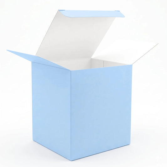 Caja Decorativa Cuadrada para Velas – Azul Bebé Claro | Chica 7.5x9.0 cm - Candle Craft