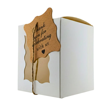 Caja Decorativa Cuadrada para Velas – Blanca - Ventana Ondulada | Chica 8.5x10 cm - Candle Craft