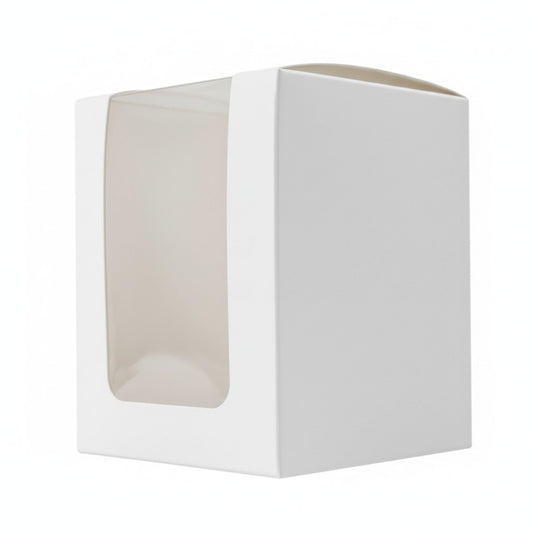 Caja Decorativa Cuadrada para Velas – Blanca - Ventana Transparente | Chica 8x10 cm - Candle Craft