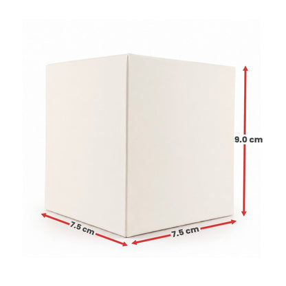 Caja Decorativa Cuadrada para Velas – Blanco | Chica 7.5x9.0 cm - Candle Craft