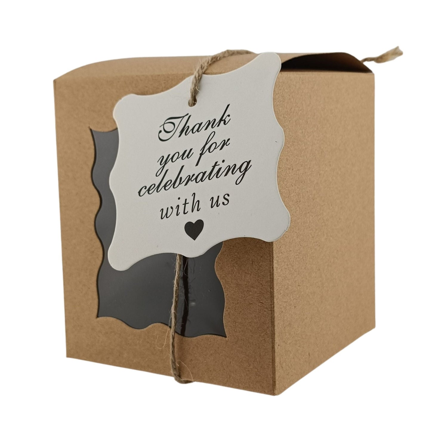 Caja Decorativa Cuadrada para Velas – Café - Ventana Ondulada | Chica 8.5x10 cm - Candle Craft