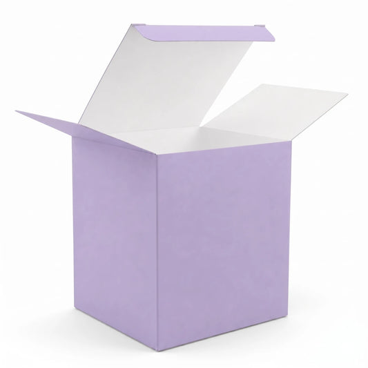 Caja Decorativa Cuadrada para Velas – Morado Pastel Lavanda | Chica 7.5x9.0 cm - Candle Craft