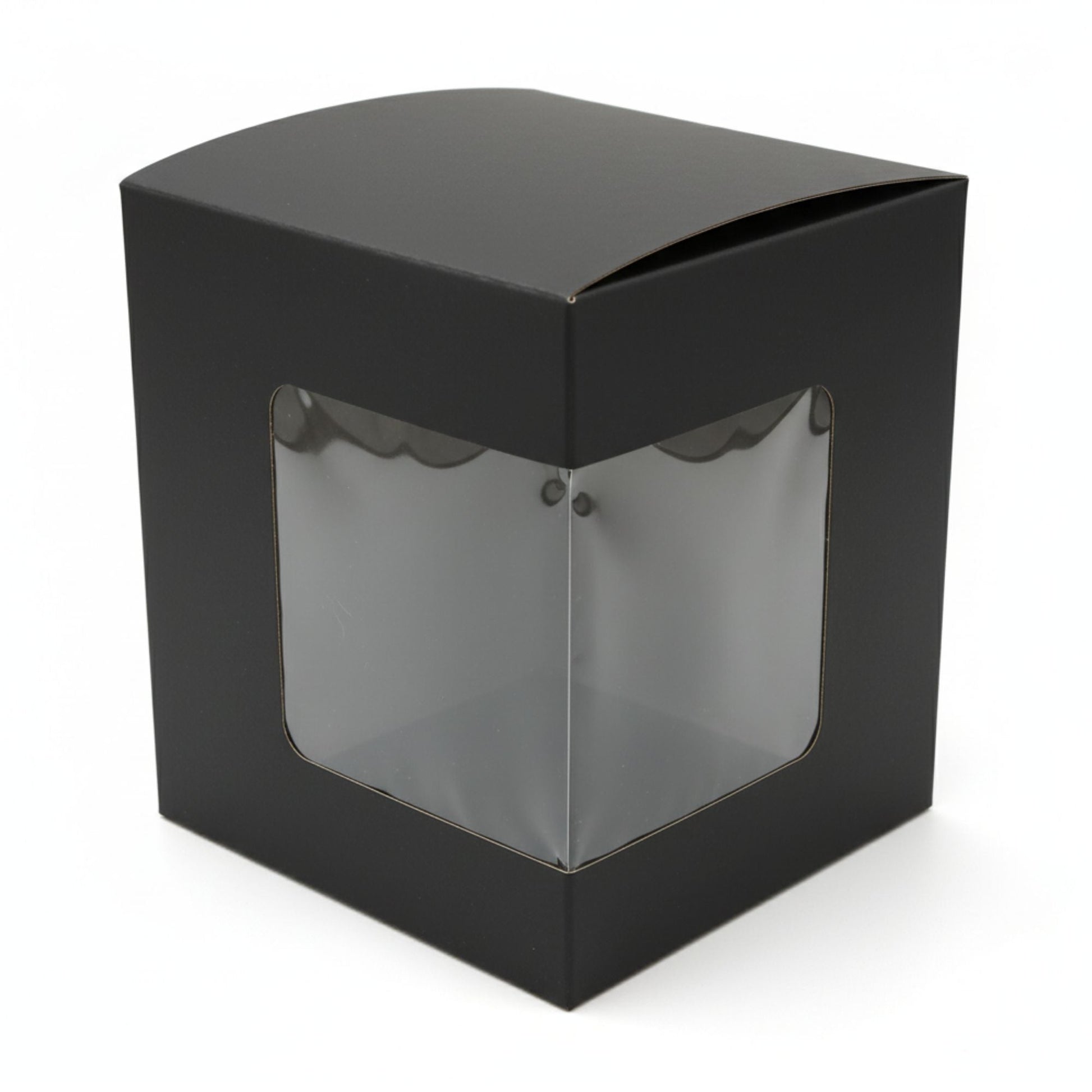 Caja Decorativa Cuadrada para Velas – Negra - Ventana en Esquina | Extra Grande 11x12.5 cm - Candle Craft