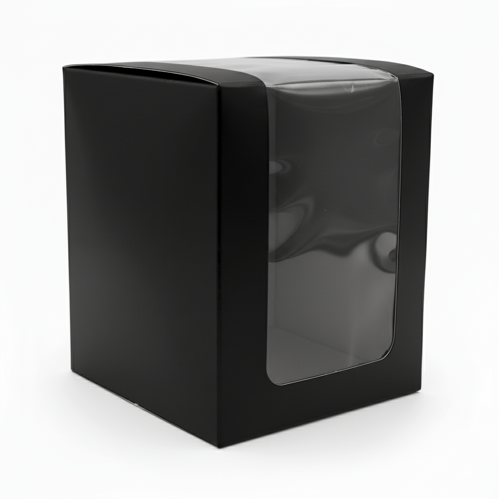 Caja Decorativa Cuadrada para Velas – Negra - Ventana Transparente | Chica 8x10 cm - Candle Craft