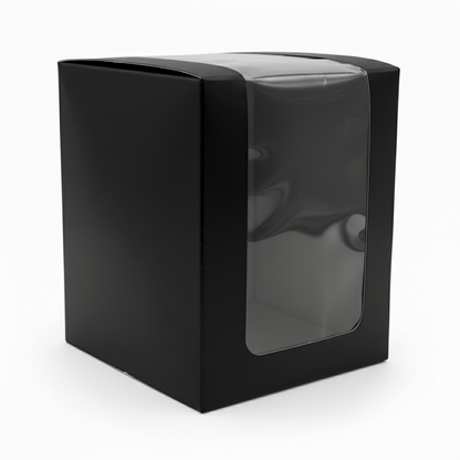 Caja Decorativa Cuadrada para Velas – Negra - Ventana Transparente | Chica 8x10 cm - Candle Craft