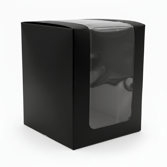 Caja Decorativa Cuadrada para Velas – Negra - Ventana Transparente | Chica 8x10 cm - Candle Craft