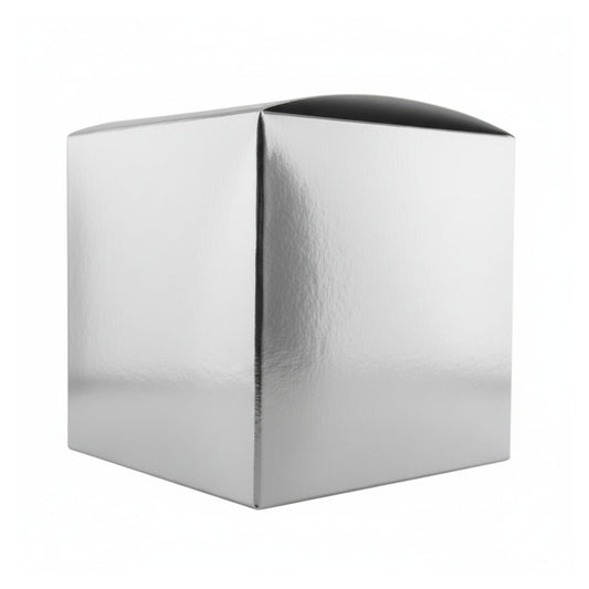 Caja Decorativa Cuadrada para Velas – Plateada | Grande 10x10 cm - Candle Craft