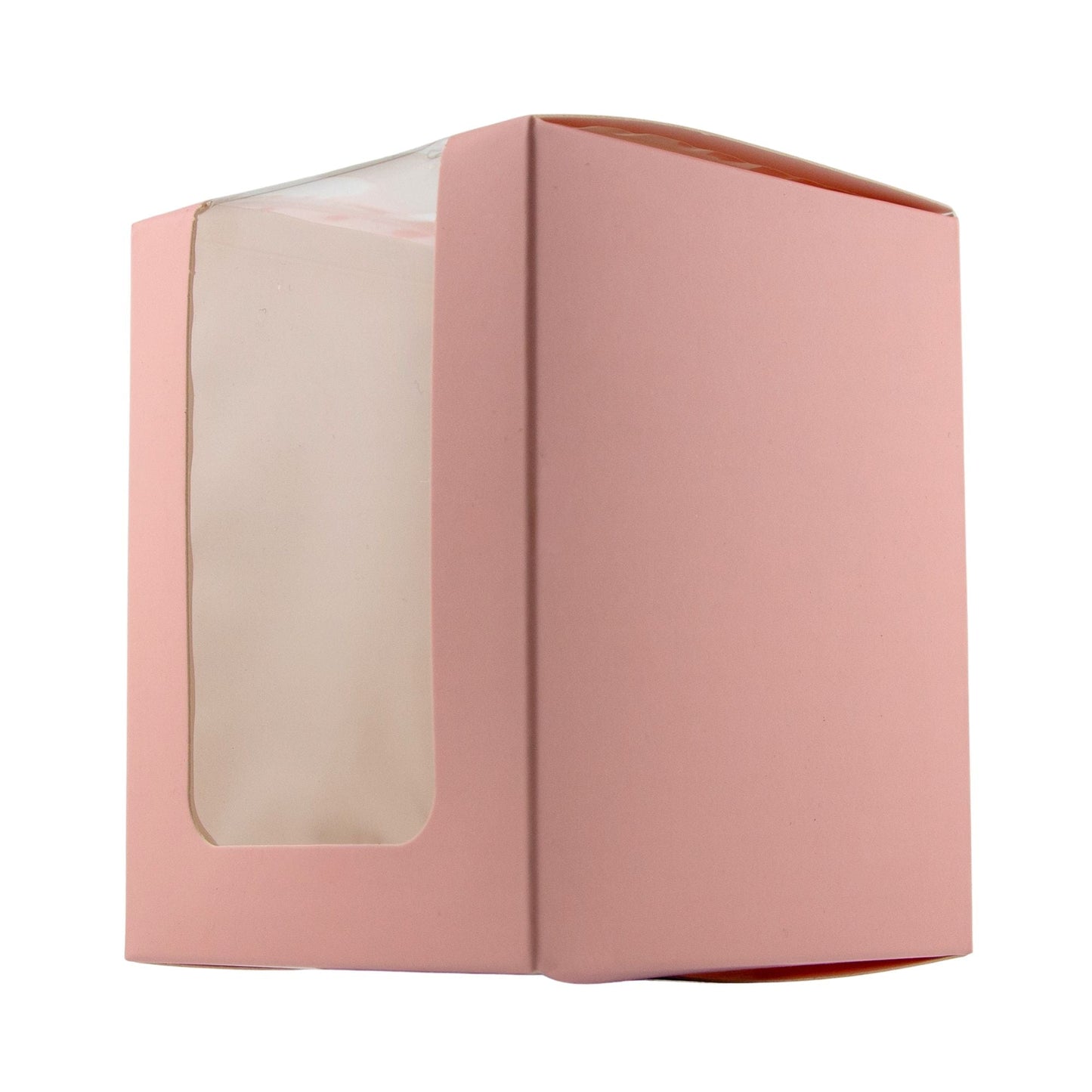 Caja Decorativa Cuadrada para Velas – Rosa - Ventana Transparente | Chica 8x10 cm - Candle Craft