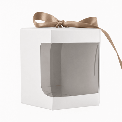 Caja Decorativa Hexagonal para Velas – Blanca - Ventana Transparente | Chica 4.2 x 4.2 cm - Candle Craft