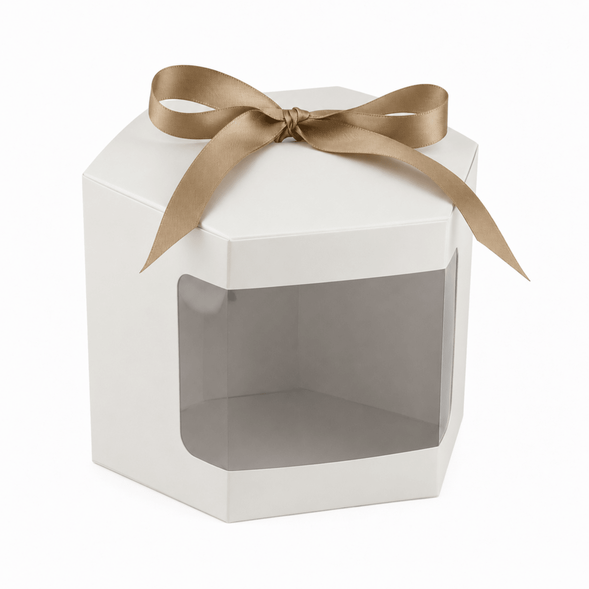 Caja Decorativa Hexagonal para Velas – Blanca - Ventana Transparente | Chica 4.2 x 4.2 cm - Candle Craft