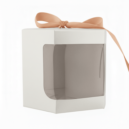 Caja Decorativa Hexagonal para Velas – Blanca - Ventana Transparente | Xtra Grande 13x13 cm - Candle Craft