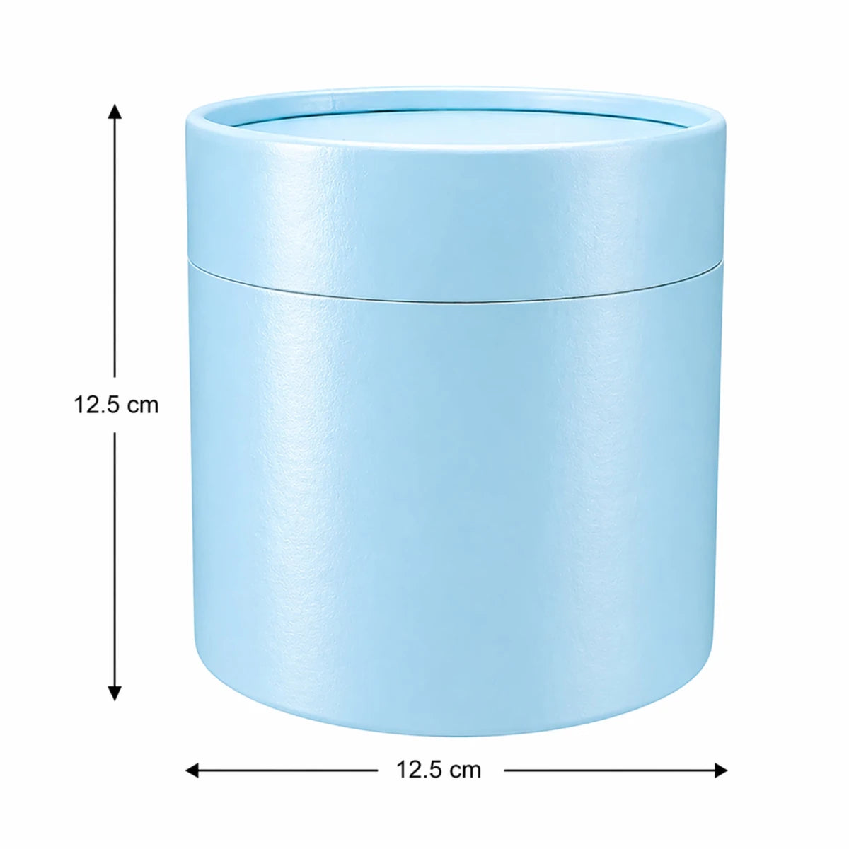 Caja Decorativa para Velas Cilíndrica / Velas Ramo de Flores – Tubo cartón rígido - Azul Bebé Claro - Extra Grande 12.5x12.5 cm - Candle Craft