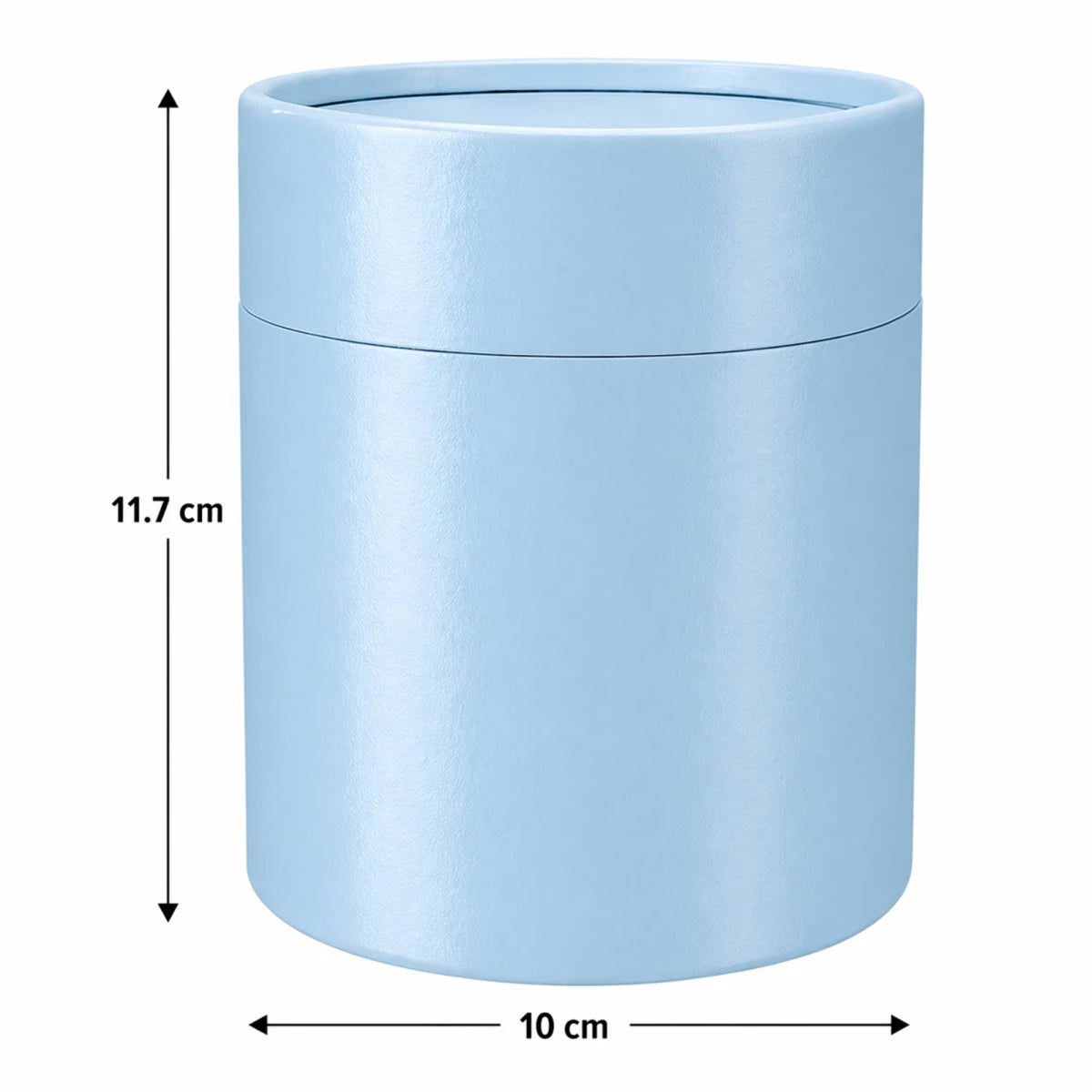 Caja Decorativa para Velas Cilíndrica / Velas Ramo de Flores – Tubo cartón rígido - Azul Bebé Claro - Grande 10x11.7. cm - Candle Craft
