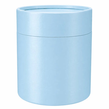 Caja Decorativa para Velas Cilíndrica / Velas Ramo de Flores – Tubo cartón rígido - Azul Bebé Claro - Grande 10x11.7. cm - Candle Craft