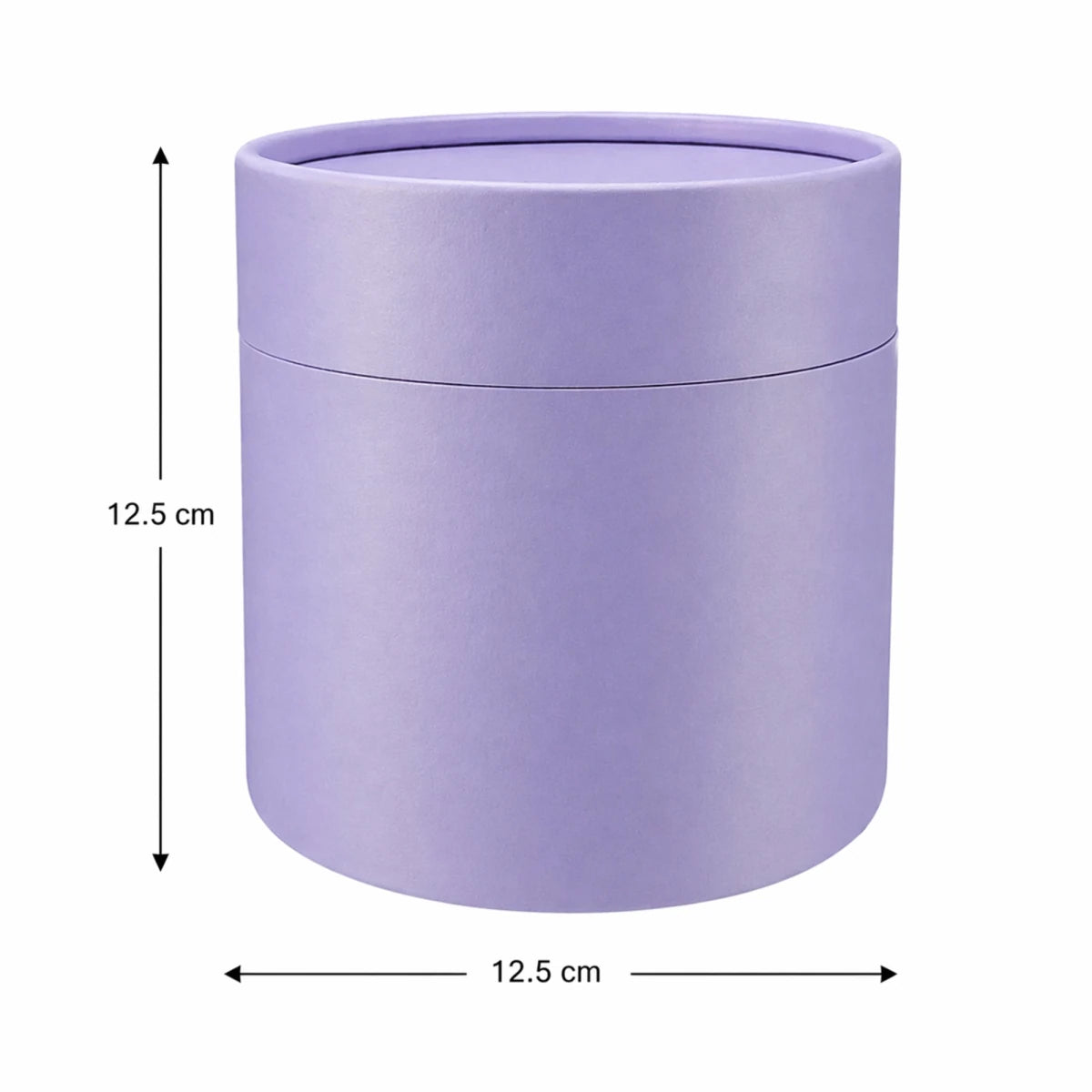 Caja Decorativa para Velas Cilíndrica / Velas Ramo de Flores – Tubo cartón rígido - Lavanda Morado Pastel Claro - Extra Grande 12.5x12.5 cm - Candle Craft