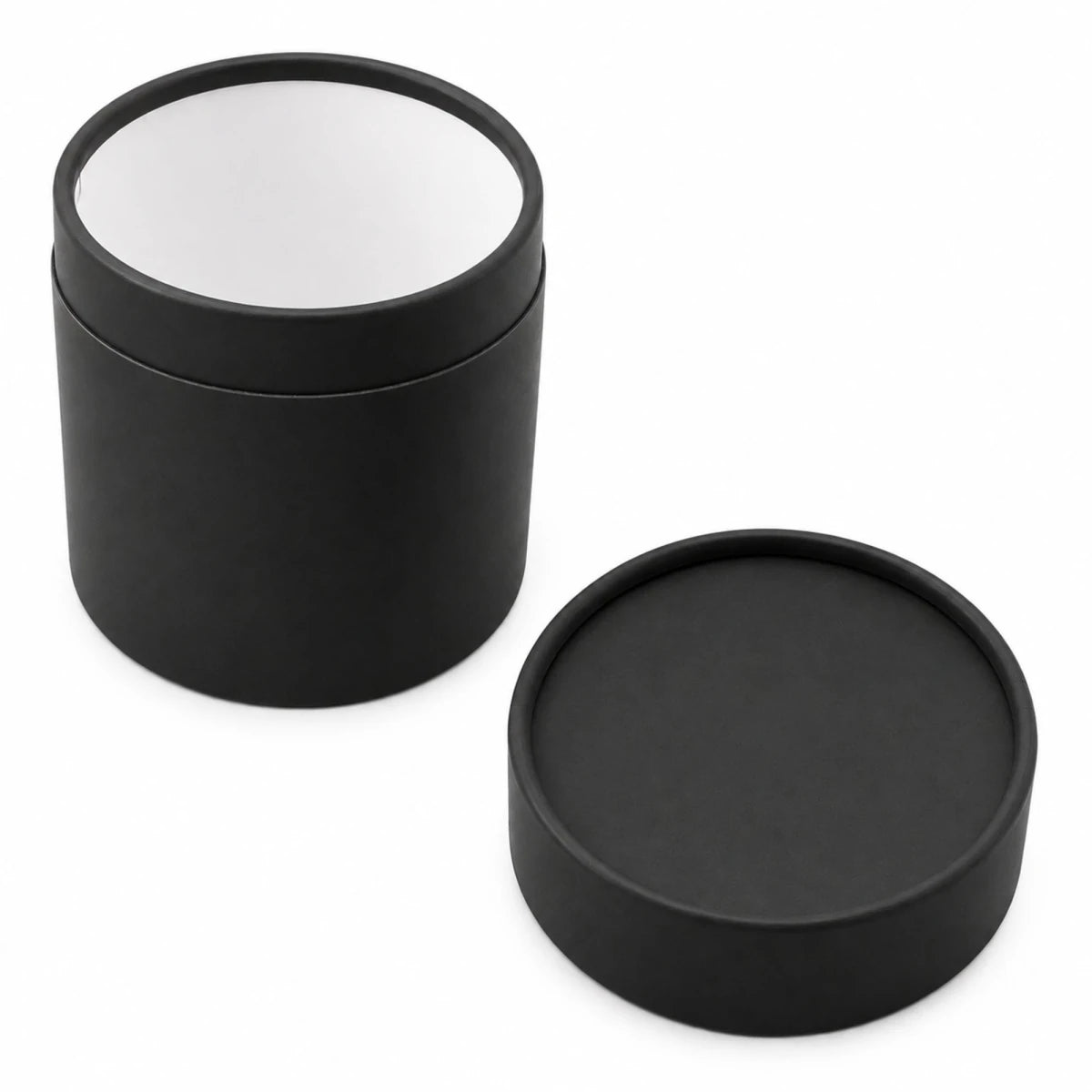 Caja Decorativa para Velas Cilíndrica / Velas Ramo de Flores – Tubo cartón rígido - Negro Brillante - Extra Grande 12.5x12.5 cm - Candle Craft
