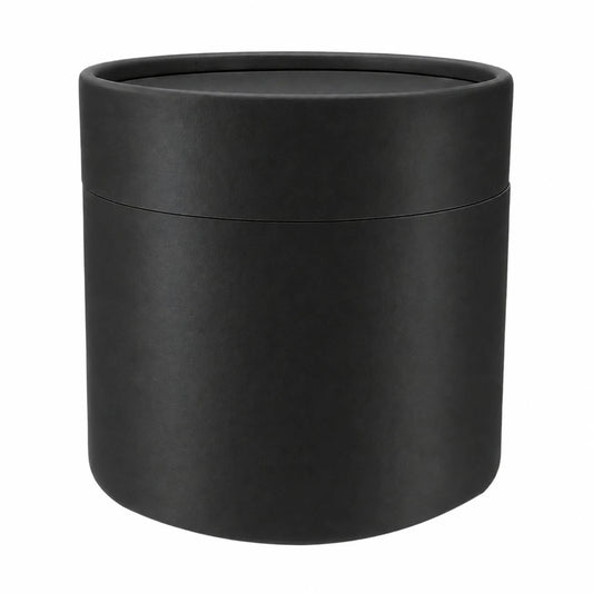 Caja Decorativa para Velas Cilíndrica / Velas Ramo de Flores – Tubo cartón rígido - Negro Brillante - Extra Grande 12.5x12.5 cm - Candle Craft