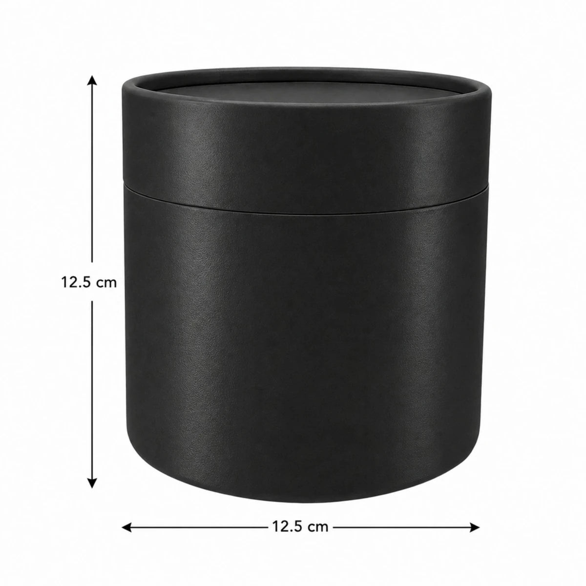Caja Decorativa para Velas Cilíndrica / Velas Ramo de Flores – Tubo cartón rígido - Negro Brillante - Extra Grande 12.5x12.5 cm - Candle Craft