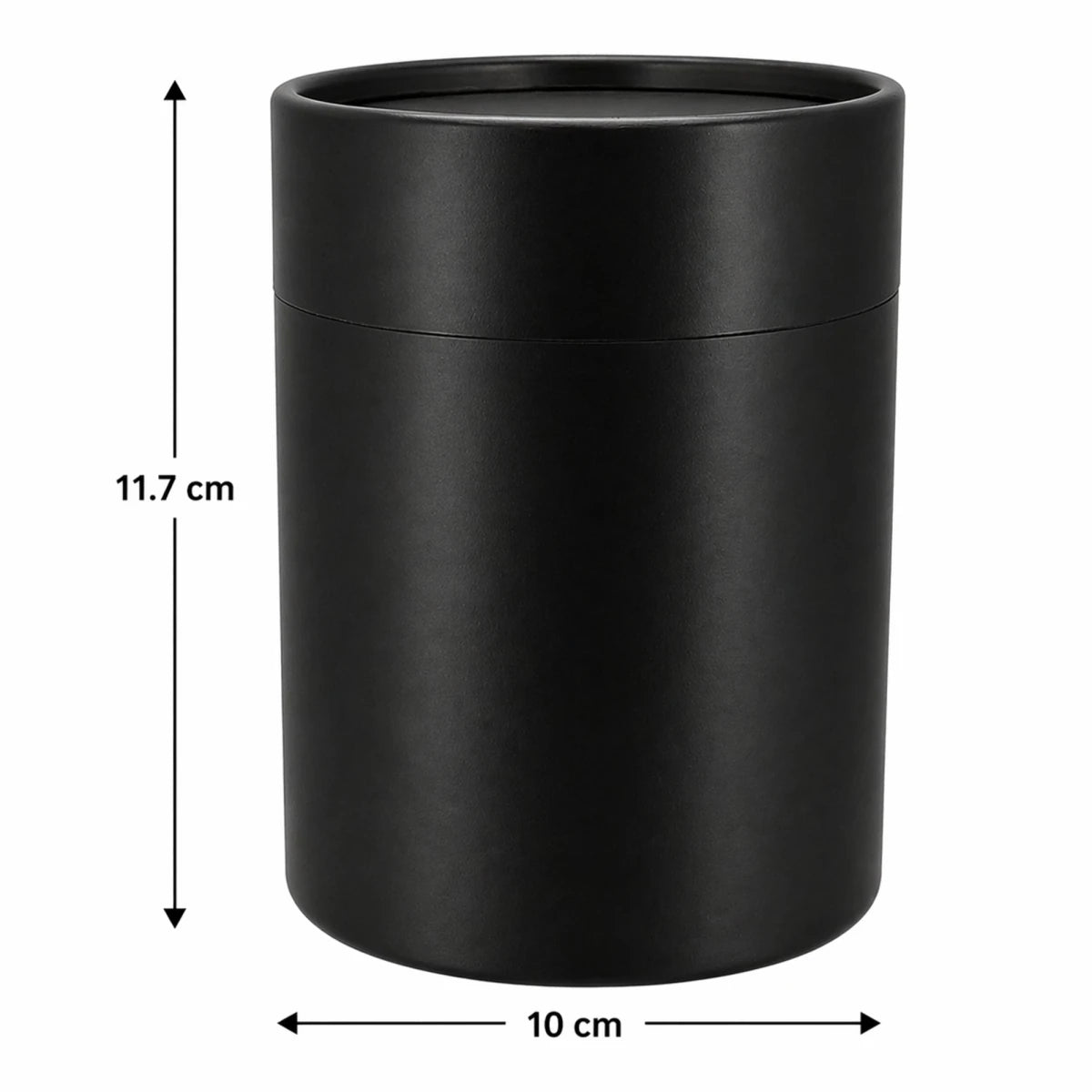 Caja Decorativa para Velas Cilíndrica / Velas Ramo de Flores – Tubo cartón rígido - Negro Brillante - Grande 10x11.7. cm - Candle Craft