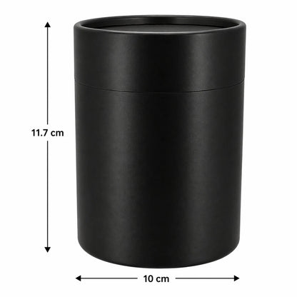 Caja Decorativa para Velas Cilíndrica / Velas Ramo de Flores – Tubo cartón rígido - Negro Brillante - Grande 10x11.7. cm - Candle Craft