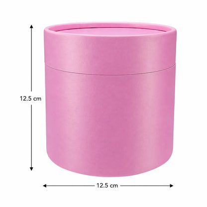 Caja Decorativa para Velas Cilíndrica / Velas Ramo de Flores – Tubo cartón rígido - Rosa Pastel Brillante - Extra Grande 12.5x12.5 cm - Candle Craft