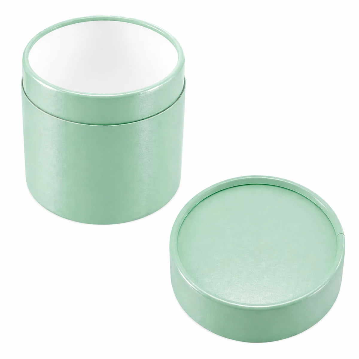 Caja Decorativa para Velas Cilíndrica / Velas Ramo de Flores – Tubo cartón rígido - Verde Menta Brillante - Extra Grande 12.5x12.5 cm - Candle Craft