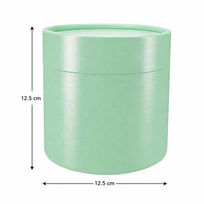 Caja Decorativa para Velas Cilíndrica / Velas Ramo de Flores – Tubo cartón rígido - Verde Menta Brillante - Extra Grande 12.5x12.5 cm - Candle Craft