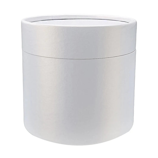 Caja Decorativa para Velas Cilíndrica / Wax Melts – Tubo cartón rígido - Blanco Brillante - Extra Grande 12.5x12.5 cm cm - Candle Craft