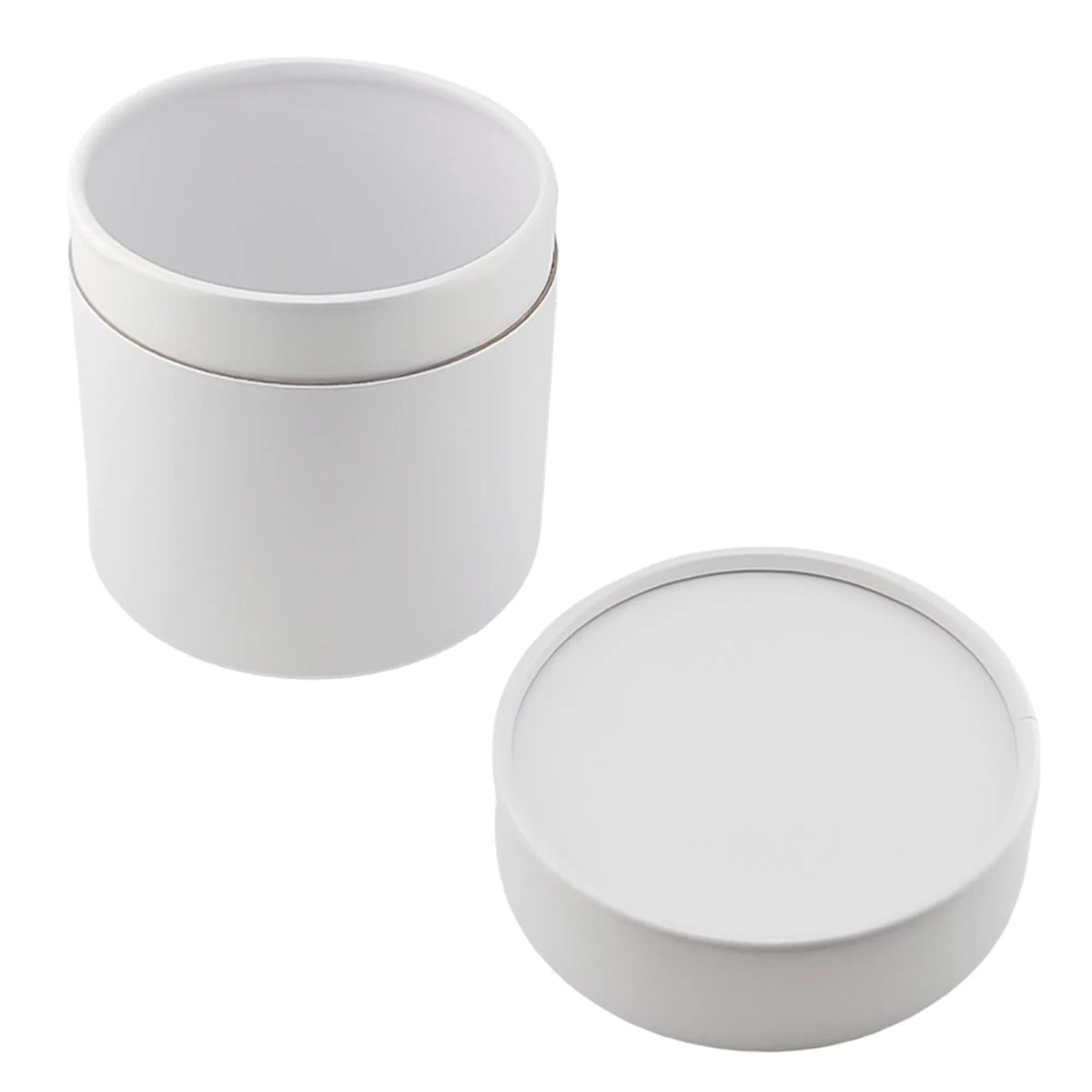 Caja Decorativa para Velas Cilíndrica / Wax Melts – Tubo cartón rígido - Blanco Brillante - Grande 11.3x12 cm - Candle Craft