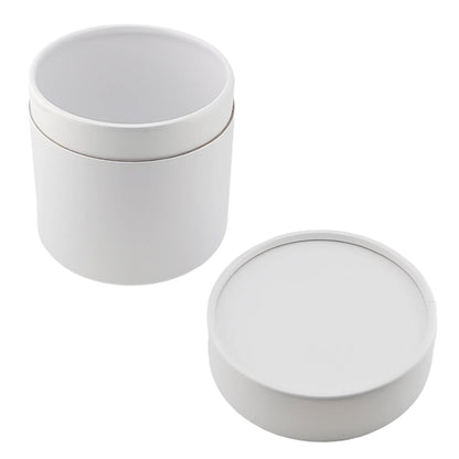 Caja Decorativa para Velas Cilíndrica / Wax Melts – Tubo cartón rígido - Blanco Brillante - Grande 11.3x12 cm - Candle Craft