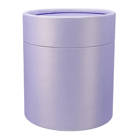Caja Decorativa para Velas Cilíndrica / Wax Melts – Tubo cartón rígido - Lavanda Morado Pastel Claro - Grande 9.3x11 cm - Candle Craft