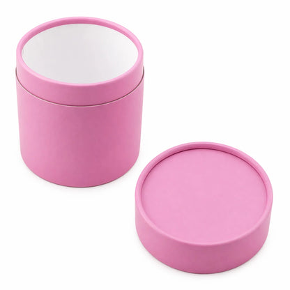 Caja Decorativa para Velas Cilíndrica / Wax Melts – Tubo cartón rígido - Rosa Pastel Brillante - Extra Grande 12.5x12.5 cm - Candle Craft