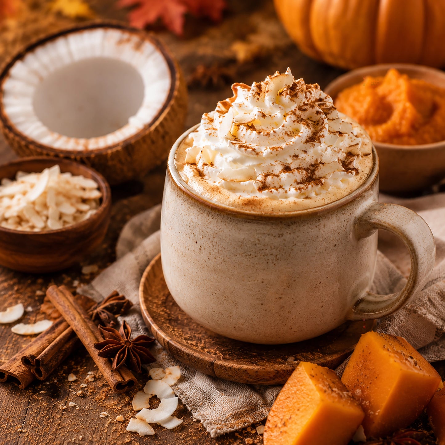 Fragancia Candle Craft - Coconut Pumpkin Latte - Latte de Calabaza y Coco - Inspirada en Bath & Body Works (BBW)® / White Barn ®