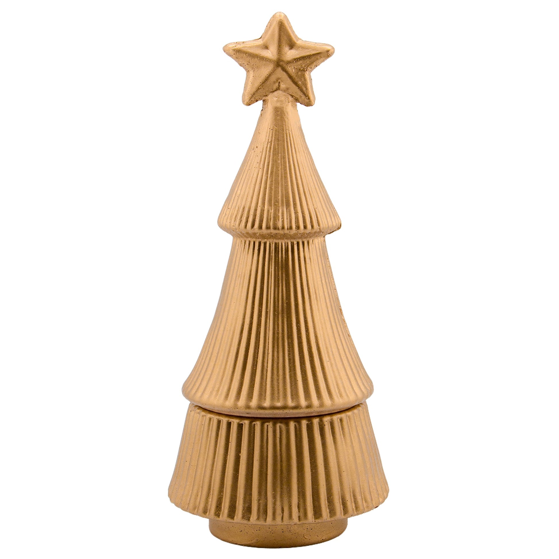 Colección Navidad - Árbol de Navidad - Pino Navideño de Concreto para Velas - Dorado (Edición Especial de Navidad) - Candle Craft