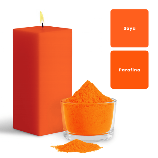 Colorante en Polvo Neón Fluorescente para Velas Alta Concentración – Color: Naranja - Candle Craft