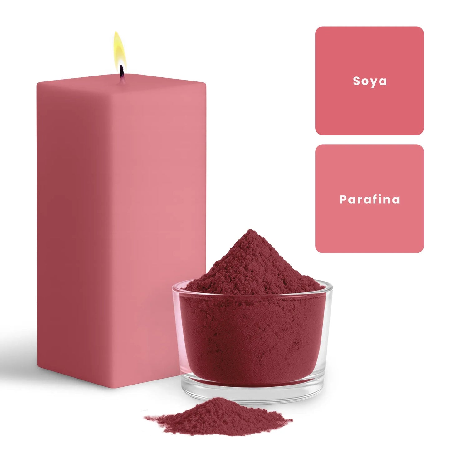 Colorante en Polvo para Velas - Alta Concentración - Color: Rosa - Candle Craft